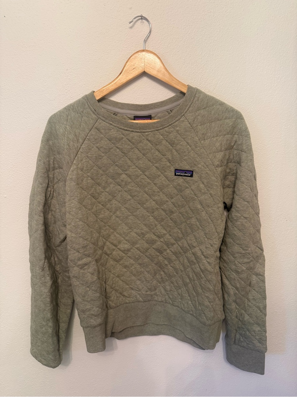 Patagonia Quilted Crewneck - Light Olive